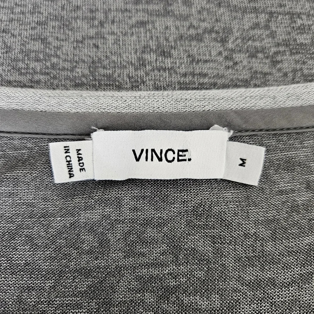 Vince Tee Shirt Gray Rolled Cuffed Short Sleeve Lightweight Top - Picture 4 of 4